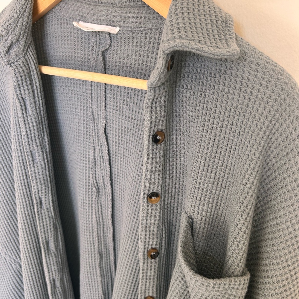 Women's Waffle Knit Cardigan Sweater CJLA